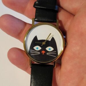 Black Cat Gold 38mm Women's Watch  - Black Band - New Battery